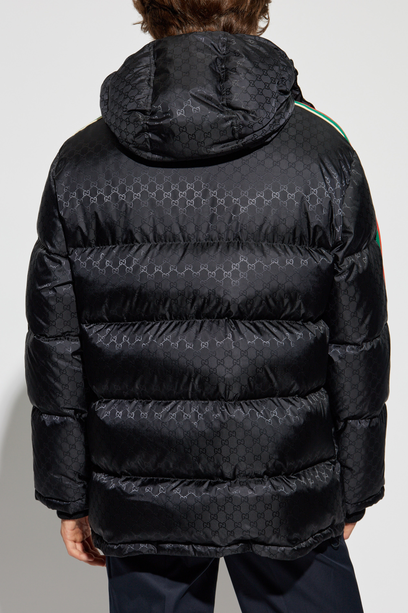 Gucci monogram puffer best sale